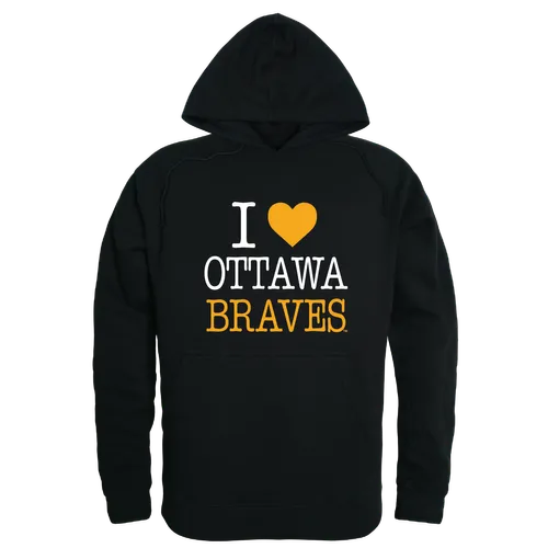 W Republic Ottawa Braves I Love Hoodie 553-253. Decorated in seven days or less.