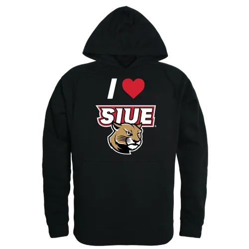 W Republic Southern Illinois Edwardsville Cougars I Love Hoodie 553-429. Decorated in seven days or less.