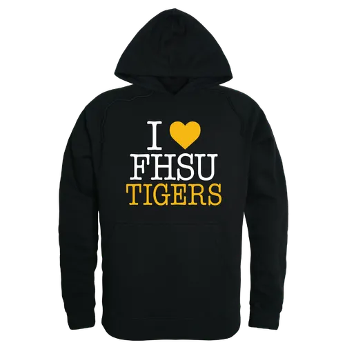 W Republic Fort Hays State Tigers I Love Hoodie 553-442. Decorated in seven days or less.