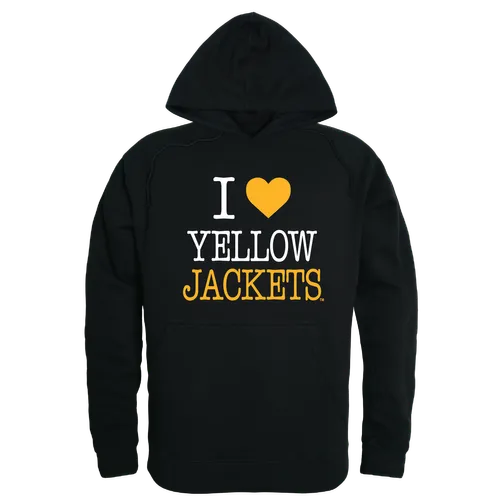 W Republic American Int. College Yellow Jackets I Love Hoodie 553-449. Decorated in seven days or less.