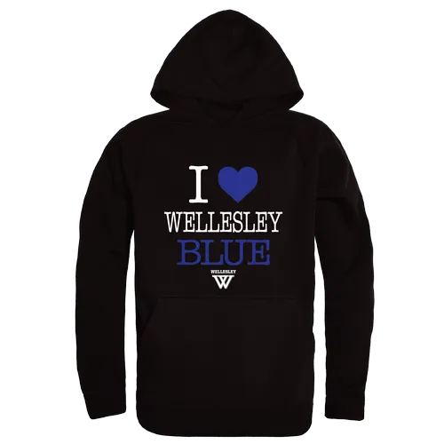 W Republic Wellesley College Blue I Love Hoodie 553-486. Decorated in seven days or less.