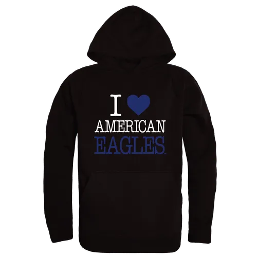 W Republic American University Eagles I Love Hoodie 553-498. Decorated in seven days or less.