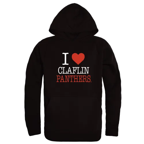 W Republic Claflin Panthers I Love Hoodie 553-511. Decorated in seven days or less.