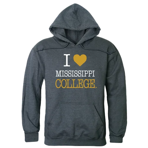 W Republic Mississippi College Choctaws I Love Hoodie 553-544. Decorated in seven days or less.