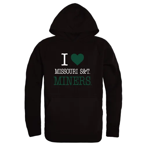 W Republic Missouri S&T Miners I Love Hoodie 553-548. Decorated in seven days or less.