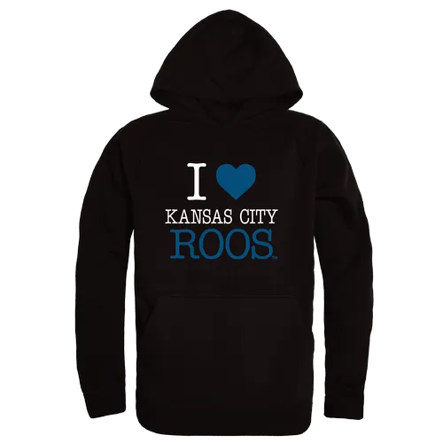 W Republic UMKC Roos I Love Hoodie 553-549. Decorated in seven days or less.