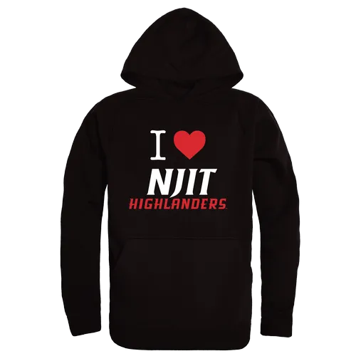 W Republic NJIT Highlanders I Love Hoodie 553-555. Decorated in seven days or less.