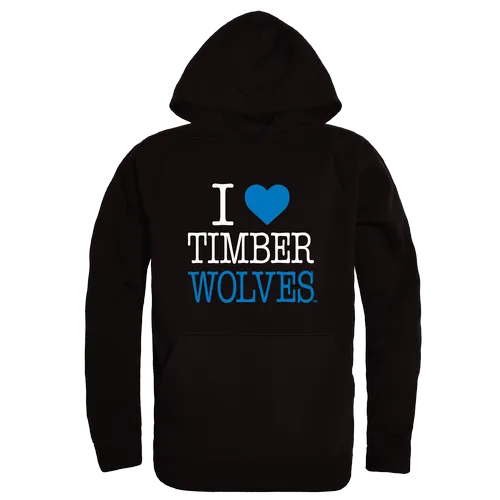 W Republic Northwood Timberwolves I Love Hoodie 553-562. Decorated in seven days or less.