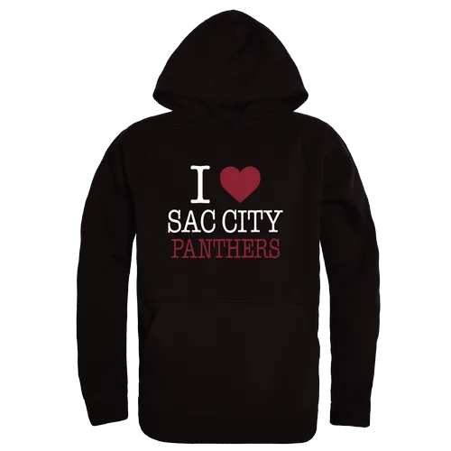 W Republic Sacramento City Panthers I Love Hoodie 553-578. Decorated in seven days or less.