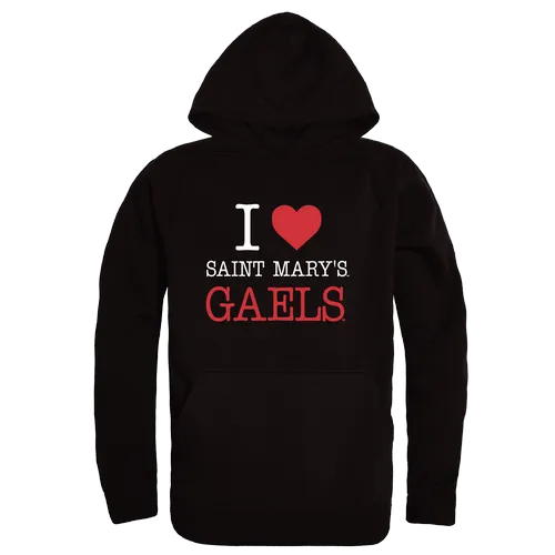 W Republic Saint Mary's Gaels I Love Hoodie 553-580. Decorated in seven days or less.