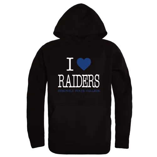 W Republic Seminole State Raiders I Love Hoodie 553-582. Decorated in seven days or less.