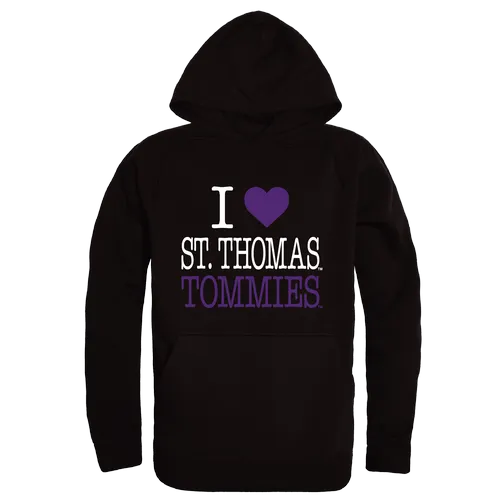 W Republic St. Thomas Tommies I Love Hoodie 553-591. Decorated in seven days or less.