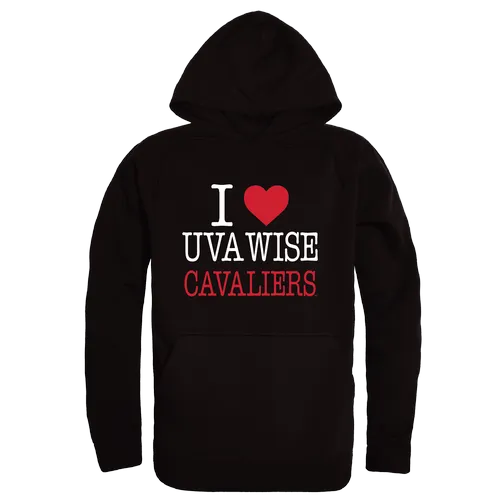 W Republic UVA Wise Cavaliers I Love Hoodie 553-601. Decorated in seven days or less.