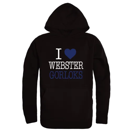 W Republic Webster University Gorlocks I Love Hoodie 553-602. Decorated in seven days or less.