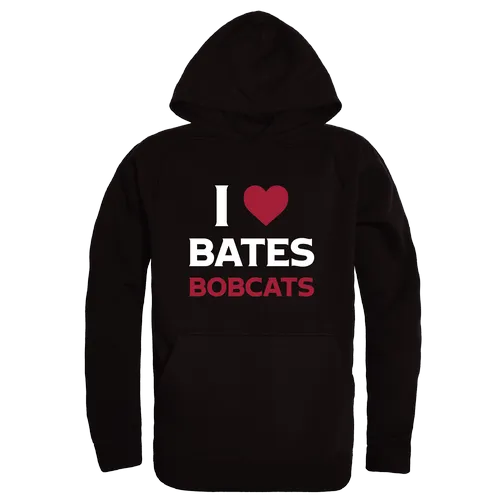 W Republic Bates College Bobcats I Love Hoodie 553-615. Decorated in seven days or less.