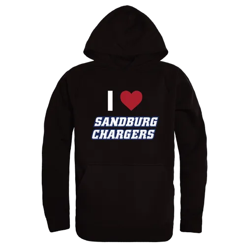 W Republic Sandburg Chargers I Love Hoodie 553-623. Decorated in seven days or less.