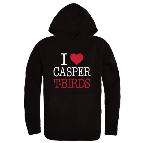 W Republic Casper College Thunderbirds I Love Hoodie 553-625. Decorated in seven days or less.