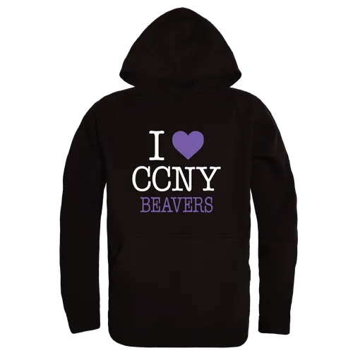 W Republic CCNY Beavers I Love Hoodie 553-633. Decorated in seven days or less.