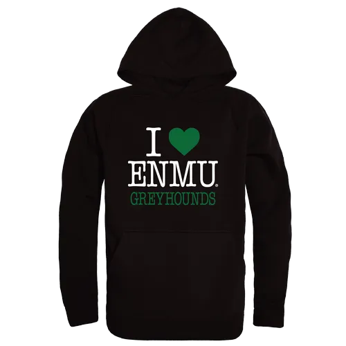 W Republic ENMU Greyhounds I Love Hoodie 553-640. Decorated in seven days or less.