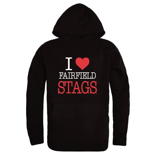 W Republic Fairfield Stags I Love Hoodie 553-641. Decorated in seven days or less.