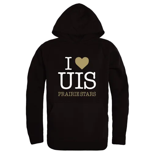 W Republic U Of Illinois Springfield Prairie Stars I Love Hoodie 553-655. Decorated in seven days or less.