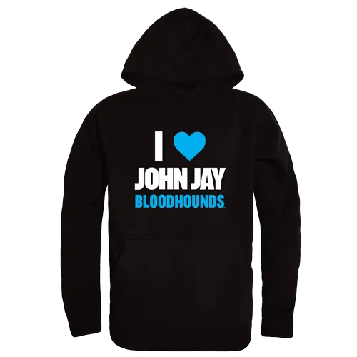 W Republic John Jay College Bloodhounds I Love Hoodie 553-656. Decorated in seven days or less.