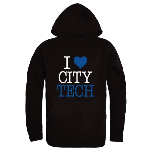 W Republic NY City Tech Yellow Jackets I Love Hoodie 553-664. Decorated in seven days or less.