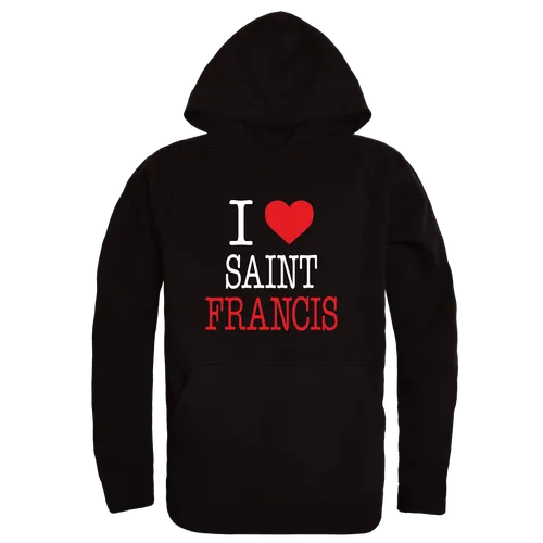 W Republic Saint Francis U Red Flash I Love Hoodie 553-669. Decorated in seven days or less.