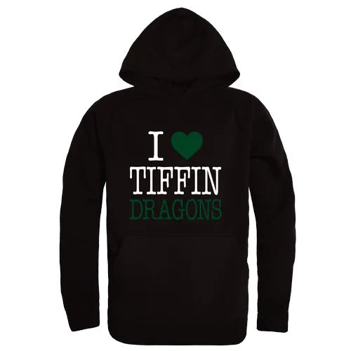 W Republic Tiffin Dragons I Love Hoodie 553-678. Decorated in seven days or less.