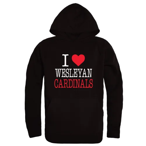 W Republic Wesleyan Cardinals I Love Hoodie 553-683. Decorated in seven days or less.