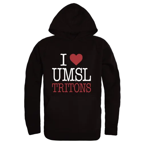 W Republic U Of Missouri-Saint Louis Tritons I Love Hoodie 553-688. Decorated in seven days or less.