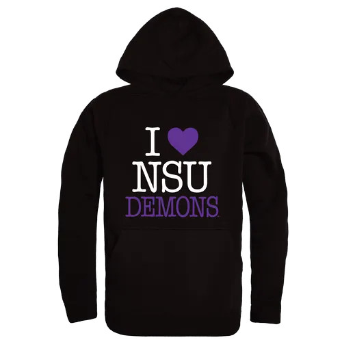 W Republic Northwestern State Demons I Love Hoodie 553-689. Decorated in seven days or less.