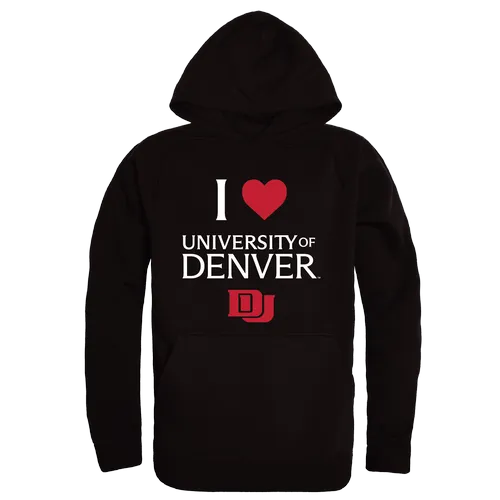 W Republic Denver Pioneers I Love Hoodie 553-693. Decorated in seven days or less.