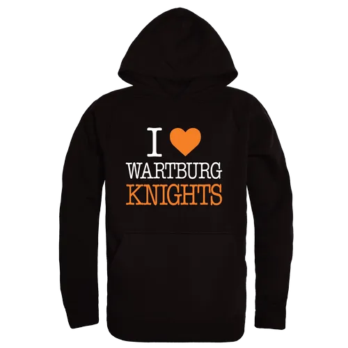 W Republic Wartburg College Knights I Love Hoodie 553-708. Decorated in seven days or less.