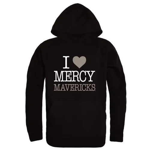 W Republic Mercy College Mavericks I Love Hoodie 553-710. Decorated in seven days or less.