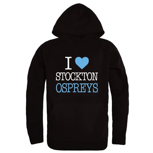 W Republic Stockton University Ospreys I Love Hoodie 553-711. Decorated in seven days or less.