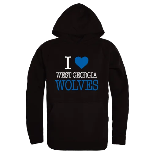 W Republic UWG Wolves Wolves I Love Hoodie 553-713. Decorated in seven days or less.