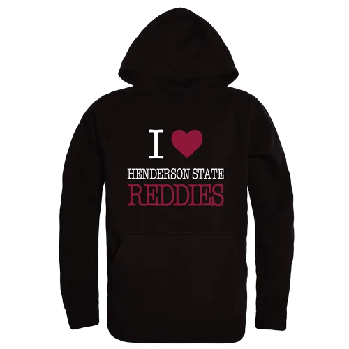 W Republic Henderson State Reddies I Love Hoodie 553-719. Decorated in seven days or less.