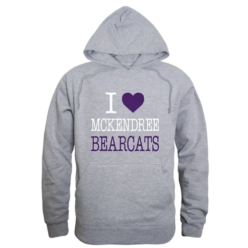 W Republic McKendree Bearcats I Love Hoodie 553-721. Decorated in seven days or less.