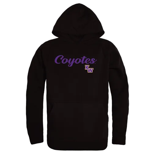 W Republic Kansas Wesleyan Coyotes Script Hoodie 558-658. Decorated in seven days or less.