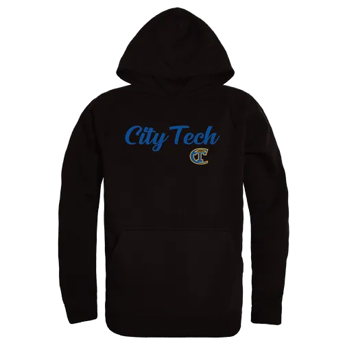 W Republic NY City Tech Yellow Jackets Script Hoodie 558-664. Decorated in seven days or less.