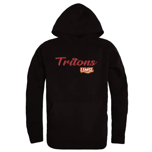 W Republic U Of Missouri-Saint Louis Tritons Script Hoodie 558-688. Decorated in seven days or less.