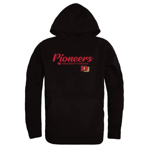 W Republic Denver Pioneers Script Hoodie 558-693. Decorated in seven days or less.