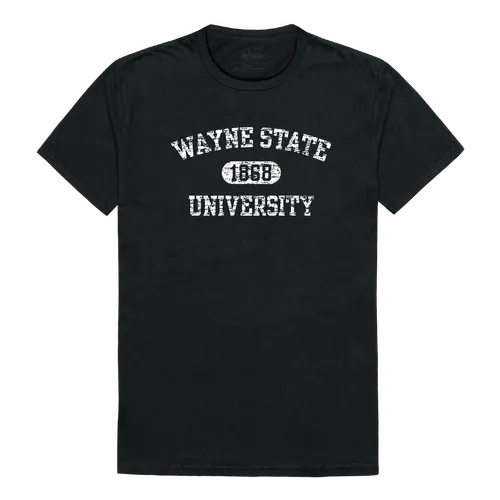 W Republic Wayne State Warriors Distressed Arch College Tees 574-400