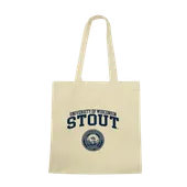 W Republic Wisconsin Stout Blue Devils Institutional Tote Bags Natural 1102-413