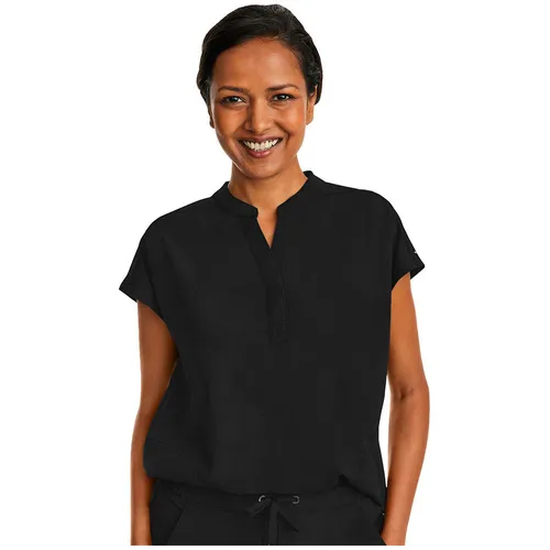 Healing Hands Women's Journey Mandarin Collar Scrub Top 2152. Embroidery is available on this item.