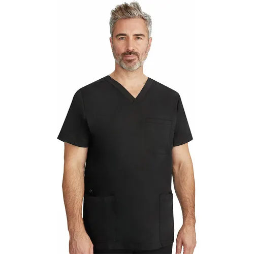 Healing Hands Men's Jake Solid Scrub Top 2331. Embroidery is available on this item.