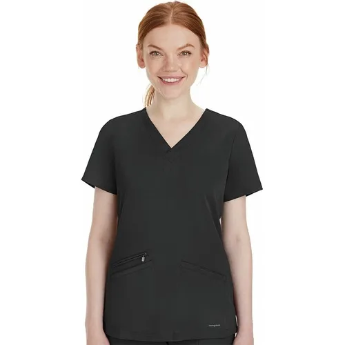 Healing Hands Women's Mariah Rib Trim Scrub Top 2530. Embroidery is available on this item.