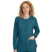 Healing Hands Women's Daisy Snap Warm-Up Solid Scrub Jacket 5063