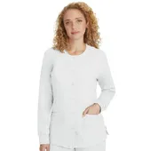 Healing Hands Women's Daisy Snap Warm-Up Solid Scrub Jacket 5063